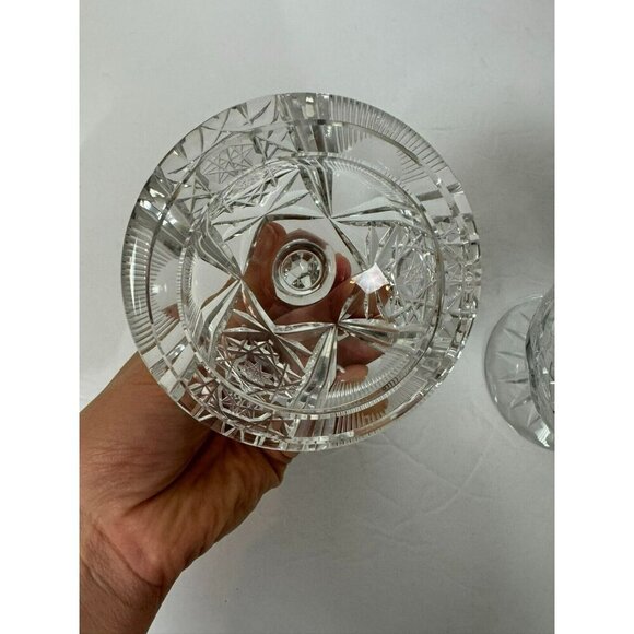 Clear pressed glass vintage candy dish with lid etched floral designs - Picture 9 of 10